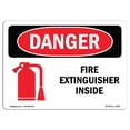 thumbnail image 1 of SignMission OS-DS-A-1218-L-2381 12 x 18 Po Signe de Danger OSHA - Extincteur à l'Intérieur, 1 of 1