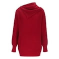 thumbnail image 6 of Qulqfy Pullover Sweaters for Women Cozy Tunic Red Cowl Neck Sweater Trendy Knit Long Sleeve Shirts Tops for Women, 6 of 6