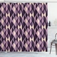 thumbnail image 1 of Ambesonne Geometric Shower Curtain, Abstract Style Triangles, 69"Wx75"L, Dark Purple Lilac, 1 of 2
