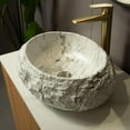 thumbnail image 6 of 18" Artistic Stone Pattern Vessel Bathroom Sink - Irregular Oval Resin Basin，Ivory, 6 of 6