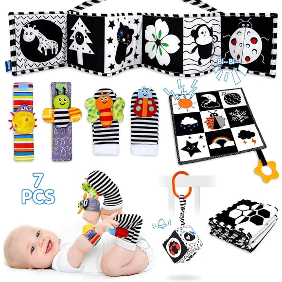 Juguetes para bebés FELSOOGRE en blanco y negro de alto contraste de 0 a 12 meses