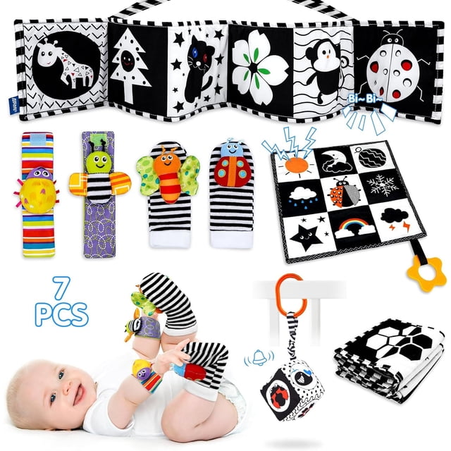 Juguetes para bebés FELSOOGRE en blanco y negro de alto contraste de 0 a 12 meses