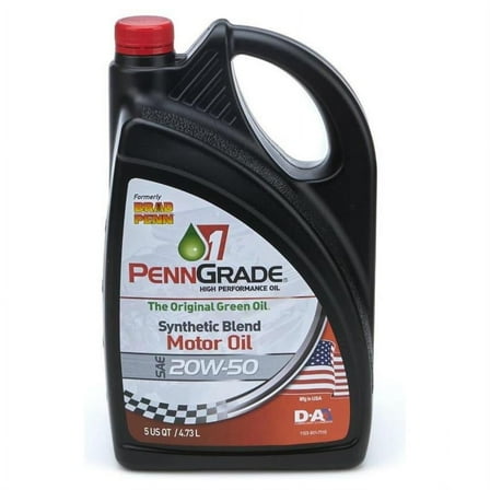 Penngrade Motor Oil 71190 Motor Oil, 20W50, Semi-Syn, 5 qt Qty 1