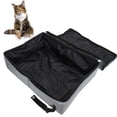 thumbnail image 6 of Rosnek Portable Cat Travel Litter Box Cat Cage Kennel Waterproof Pet Bed, Easy to Use in Hotels, Car, 21.6"x 16.7"x 5.1", Gray, 6 of 7