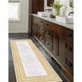 thumbnail image 3 of SHILIU-Machine Washable Area Rugs with Non-Slip Backing, Overlocked, Ideal for Living Room, Hallway, Bedroom, Kitchen and Laundry Room, Ornate Border Pattern, White and Gold (2x8), 3 of 4
