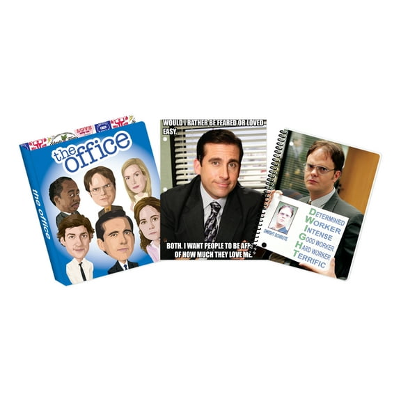 NBC The Office Stationary Bundle, 3-Ring, 1" Binder, Spiral Notebook, Folder