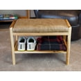 thumbnail image 2 of Solid Acacia Padded Bench with Shelf in Natural Tan Wood Grain, 2 of 8