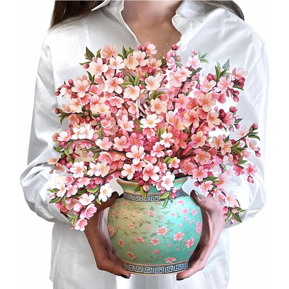 Pop Up Cards, Blooming Roses, 12 Inch Life Sized Forever Flower Bouquet 3D Popup Greeting Card, Anniversary Cards, Valentine's Day Card, Blank Notecard & Envelope