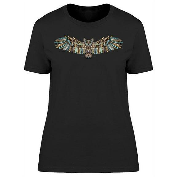 Colorful African Totem Of Owl T-Shirt Women -Image by Shutterstock, Female XX-Large