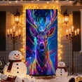 thumbnail image 6 of Kumdkd Fluorescent Christmas Door Cover 35x71 Inch, Santa and Tree Printed Holiday Banner for Indoor Outdoor Decor, Glowing Party Backdrop, Front Door Decoration for Home Christmas Party, 6 of 6