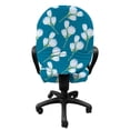 thumbnail image 3 of Floral Office Chair Slipcover, Nature Bloom Growing Flowers of Spring Revival in Continuous Pattern, Protective Stretch Decorative Fabric Cover, Standard Size, Sea Blue and Pastel Green, by Ambesonne, 3 of 5