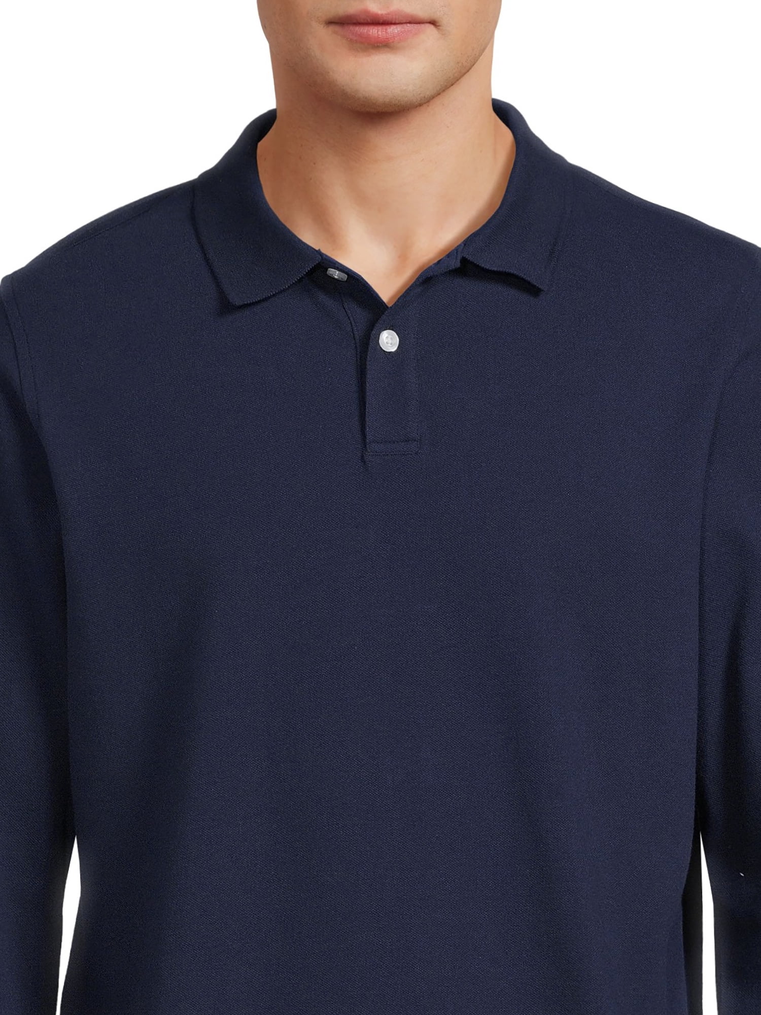 George Men's Pique Polo Shirt with Long Sleeves, Sizes S-3XL