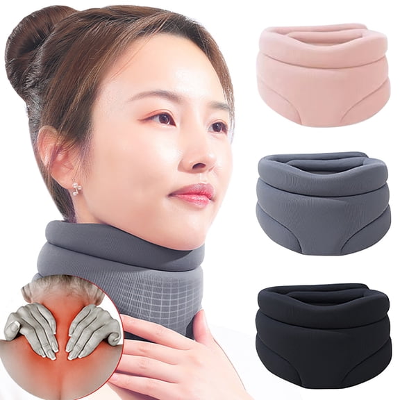 Ljudmp Cervicorrect Neck Brace For Women Men Adjustable Neck Brace for Neck Pain and Support Soft Neck Brace Cervical Collar for Sleeping Snoring Black