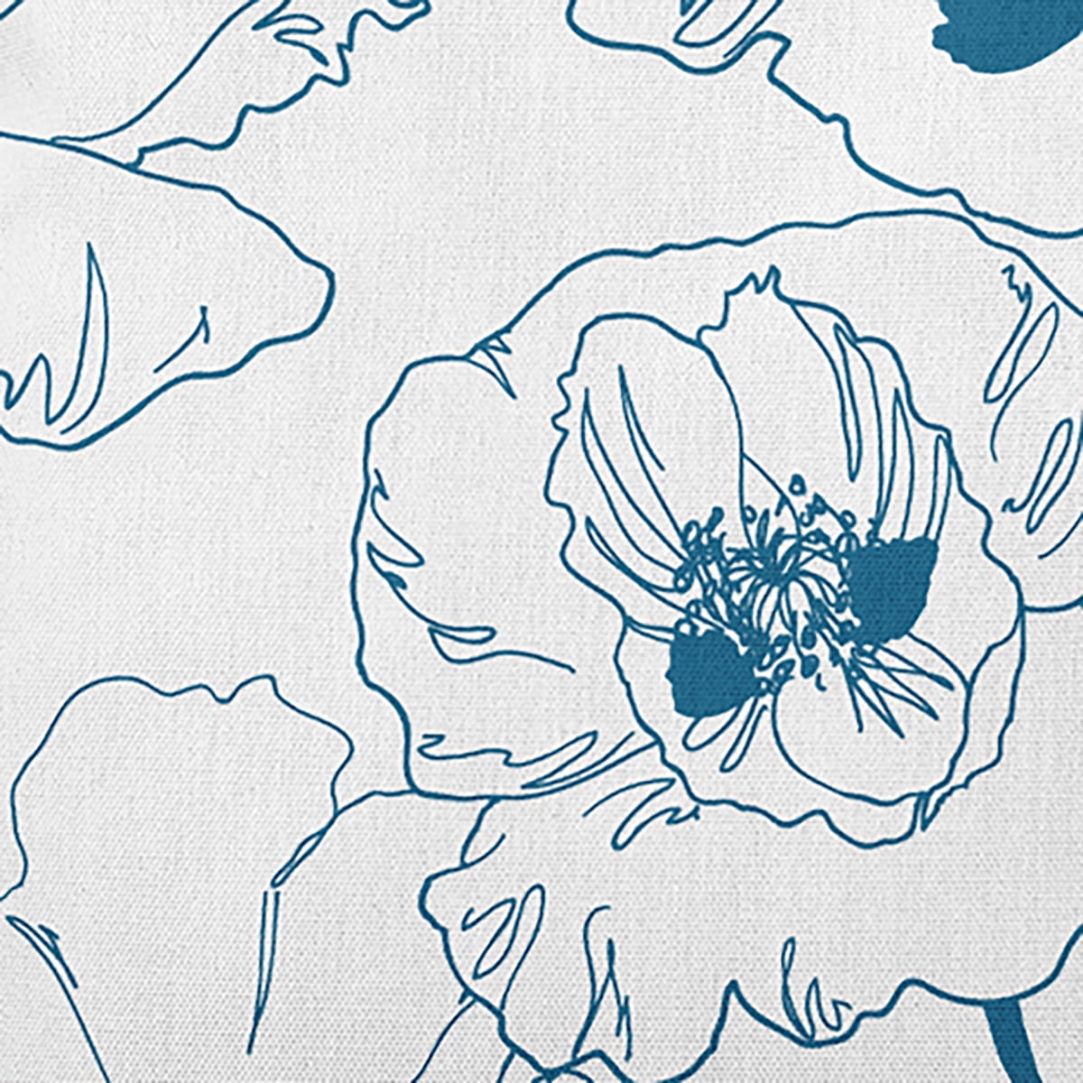 16" x 16" Simply Daisy Popping Poppies Polyester Indoor/Outdoor Pillow, Teal Qty 1
