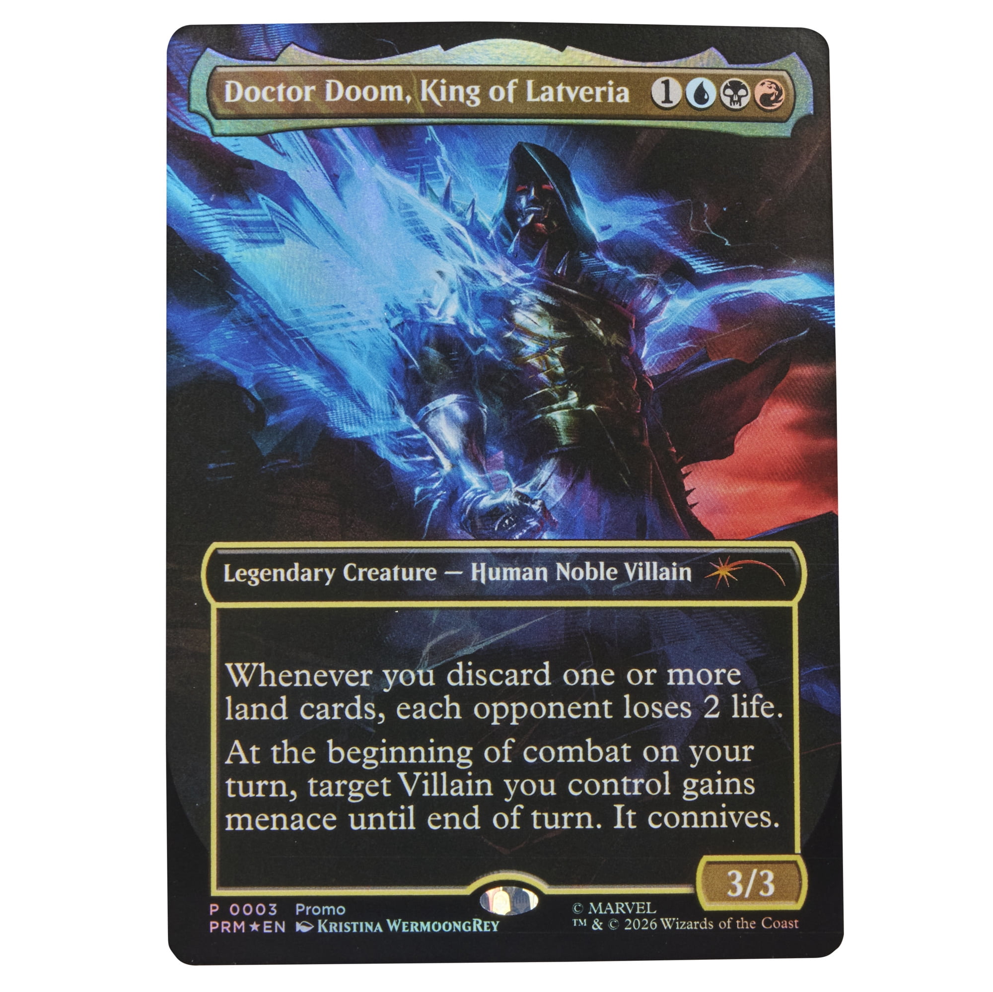 Marvel Legends Series Marvel Super Heroes Magic: The Gathering Doctor Doom 2099, 6" Action Figure plus Exclusive Foil Trading Card