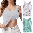 thumbnail image 2 of Camisole en Coton pour Femmes, Camisole Ajustable avec Soutien-Gorge Intégré, Tricot Extensible, 2 of 6