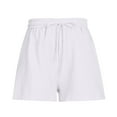 thumbnail image 6 of ABATAB Women Casual Shorts Solid Drawstring Comfy Elastic Waist Shorts Summer Pull on Beach Short with Pockets, 6 of 6
