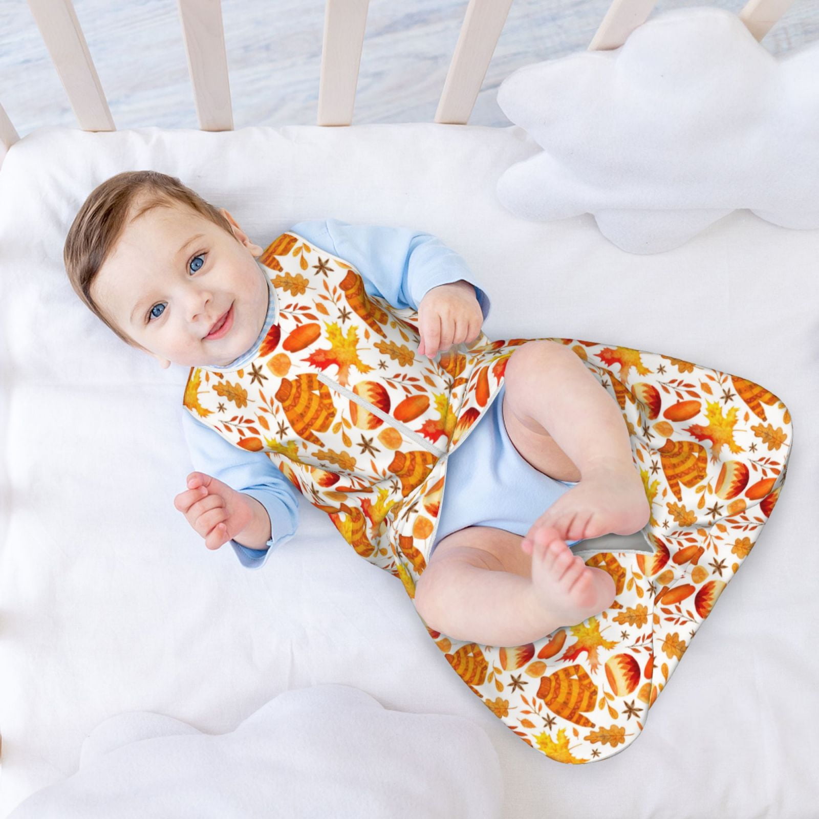 Vsdgher Autumn Sweater Warmth Baby Sleep Sack, Sleeveless Baby Sleeping Bag Toddler 2-Way Zipper Wearable Blanket for Infant Toddler Newborn-X-Large
