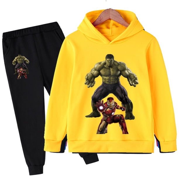 Avengers Hulk Kids Hoodies Sets Marvel Cartoon Boys Girls Otoño Invierno con capucha Niño Ropa de manga larga Suéteres 2022100CM zhangyuxiang CONDUJO