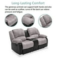 thumbnail image 6 of Nathaniel Home Manual Reclining Sofa, PU Leather Upholstered Double Recliner Loveseat, 2-Seater Home Theater Seating with Console, Arm Sofa Recline Chair for Living Room, Gray, 6 of 7