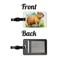 thumbnail image 4 of Capybara Watercolor Faux Leather Travel Luggage Tag, 4 of 7