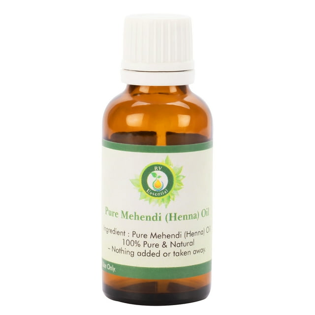 Huile de Mehendi Huile de Henné Huile de Mehandi pour les Mains Pure Huile de Mehendi Pure Naturelle 5ml 0.169oz par R V Essential