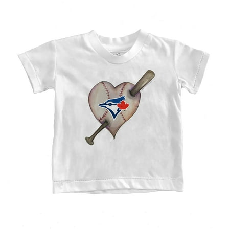 

Infant Tiny Turnip White Toronto Blue Jays Heart Bat T-Shirt