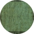 thumbnail image 1 of Ahgly Company Machine Washable Indoor Round Abstract Light Blue Modern Area Rugs, 3' Round, 1 of 4