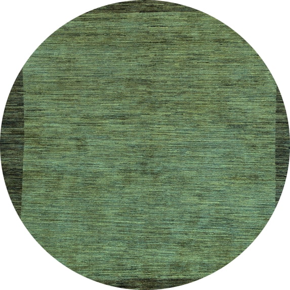 Ahgly Company Machine Washable Indoor Round Abstract Light Blue Modern Area Rugs, 3' Round