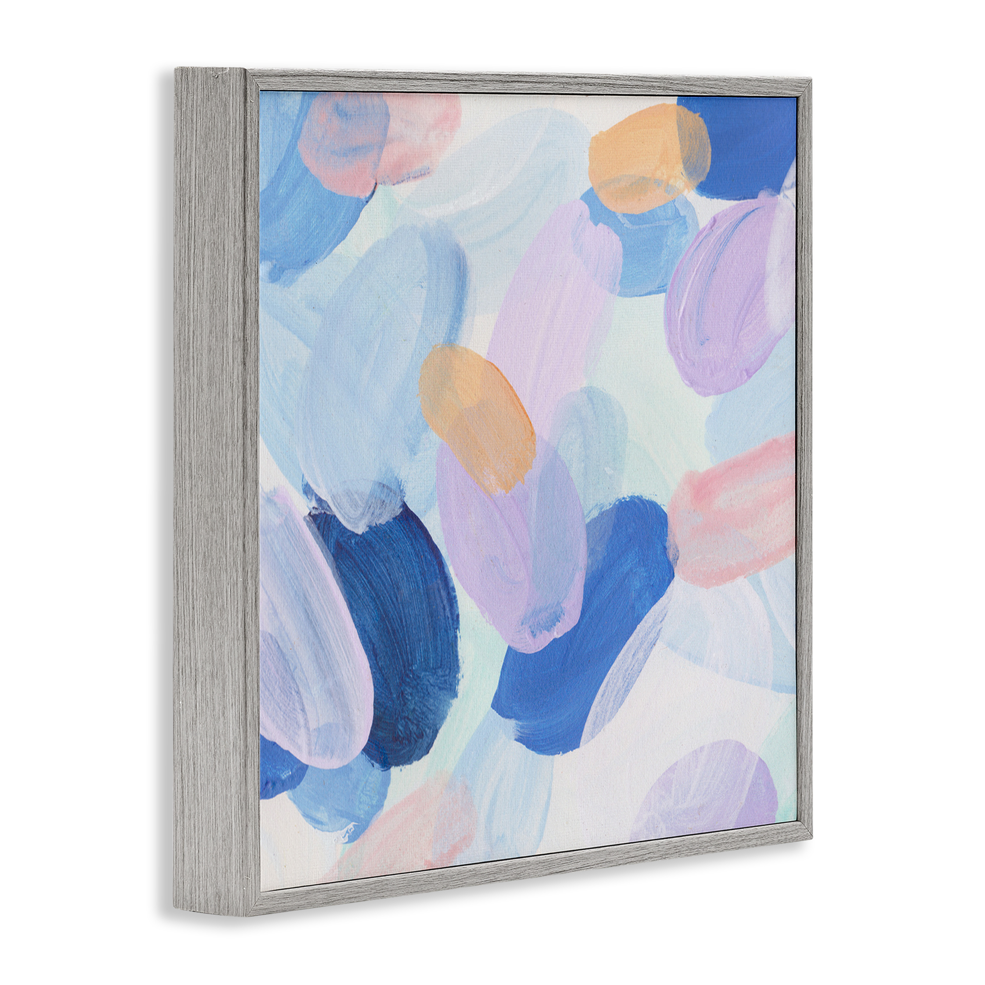 Stupell Industries Oblong Shapes Pattern Abstract Painting Gray Framed Art Print Wall Art, 12 x 12