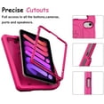 thumbnail image 6 of SUPNICE Kids Case for iPad Mini 7 (A17 Pro) 2024 8.3 inch, Mini 6 2021 with Built-in Screen Protector, Shockproof Lightweight Handle Stand Cover for Model (A2995/A2996, A2567/A2568/A2569), Pink, 6 of 8