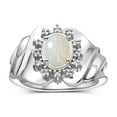 thumbnail image 1 of RYLOS Rings for Women Silver Ring with Oval 7X5MM Gemstone &  Sparkling Diamonds October Opal Jewelry  Size 5, 1 of 7
