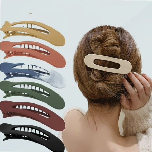 7pcs Large Flat Hair Clips For Thick Hair, Matte Flat Hair Clips No Pain, Strong Side Hold Alligator Duckbill Slip On Hair Clips, Fashion Hair Styling Accessories For Women Girls