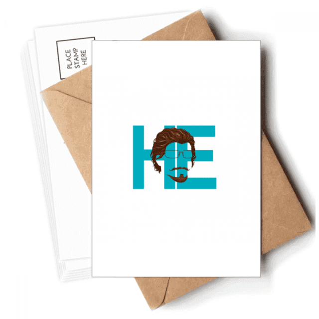 He Man Hair Beard Art Deco Fashion Postcards Envelopes Blank Note Cards Mailing