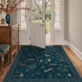 thumbnail image 3 of Alfombra BESBLEE con estampado animal floral, 160 x 200 cm, azul, lavable, 3 of 9