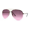 thumbnail image 3 of Mens Half Rim Double Bridge Tear Drop Pilot Metal Rim Sunglasses Gold Burgundy, 3 of 4