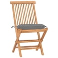 thumbnail image 4 of Juego de comedor plegable para patio VidaXL de madera de teca con cojines, 3 unidades, 4 of 9