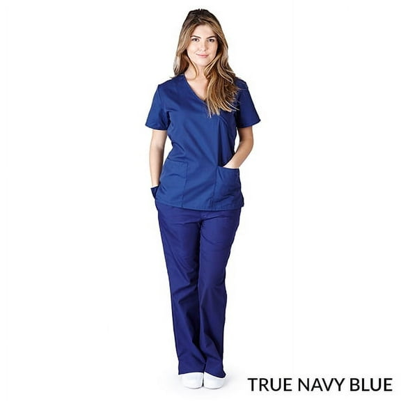 NATURAL UNIFORMS - FREE SHIPPING WOMEN SOLID MOCK WARP TIE BACK SCRUB SET
