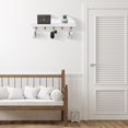 thumbnail image 2 of WWS-Key Holder for Wall, Decorative Key and Mail Organizer with 5 Sturdy Metal Hooks and Floating Shelf, 15 Inches Wood Wall Mounted Key Rack for Entryway, White and Gold, 2 of 4