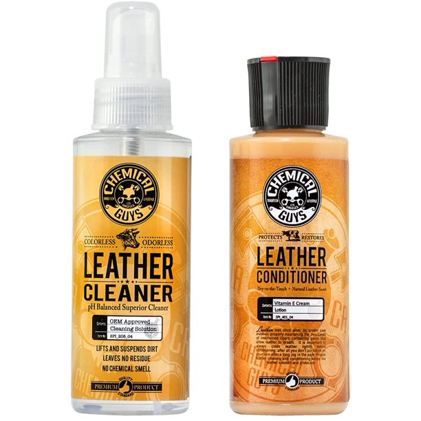 Chemical Guys Leather Cleaner and Conditioner Complete Leather Care Kit (4 oz) (2 Items