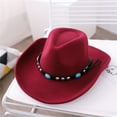 thumbnail image 6 of Visland Men & Women's Woolen Cowboy Cowgirl Hat Western Outback w/Wide Brim, 6 of 8