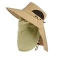 thumbnail image 2 of Men's Sun Protection Hat with Wide Brim and Detachable Neck Flap, Lightweight Breathable Fabric with Adjustable Chin Strap for Fishing, Hiking, Beach Days, Gardening Khaki, 2 of 3