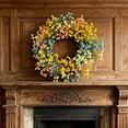 thumbnail image 6 of Cadancy Artificial Babys Breath Floral Wreath for Front Door Home Decor, Spring Summer Colorful Gypsophila Hanging Garland Outdoor Porch Wall Farmhouse Rustic Decoration Housewarming Gift, 6 of 7
