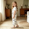 thumbnail image 5 of Mifsaly Toddler Girls Girls Harem Pants Kids Floral Print Elastic Waist Lightweight Lounge Boho Long Pants, 5 of 6
