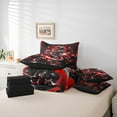 thumbnail image 6 of Homewish Dirt Bike 7 Pieces Bedding Comforter Set For Children Kids Teens,Abstract Red Honeycomb Full Bedding Set Lightweight,Extreme Sport Fitted Sheet Flat Sheet,Breathable Home Decor,Reversible, 6 of 8