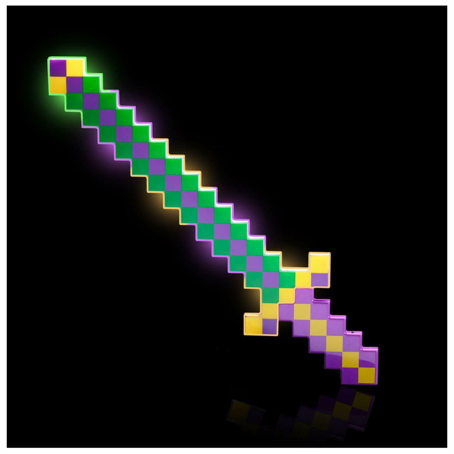 3 Light-Up Pixel Swords Flashing LED Toy Sticks Glow Lot Espadas WHOLESALE 
