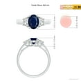 thumbnail image 5 of ANGARA Natural 3 Stone 1.55 ct Blue Sapphire and Half Moon Diamond Ring in 14K White Gold for Women (Size-8x6mm) | September Birthstone, Anniversary, Jewelry Gift for Women | Natural Sapphire Ring, 5 of 9