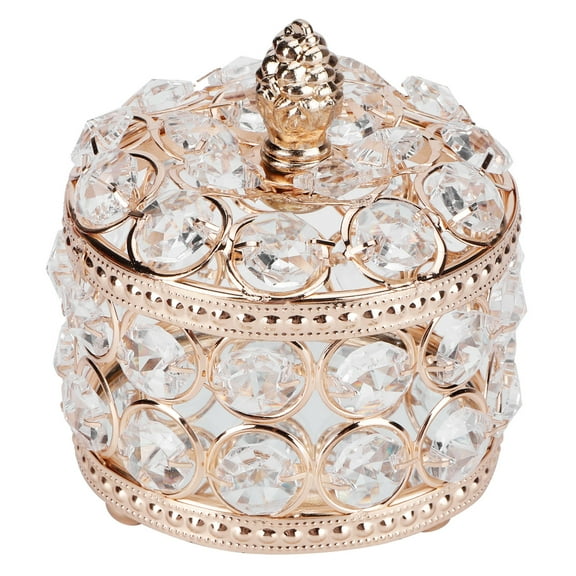 Crystal Jewelry Storage Box Rounded Corner Jewelry Organizer Earrings Rings Bracelets Storage Box Holder for Wedding Birthday Gift