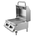 thumbnail image 1 of KFFKFF Tabletop Gas Grill, 2-Burner Stainless Steel Portable Propane Grill, Weatherproof Lid, 15,000 BTU Total, 1 of 9