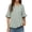C-Green418, variant on Womens Striped T Shirt Half Sleeve Ruffle Trim Crew Neck Loose Fit Curved Hem Casual Daily Wear Graphic Tees Versatile Tops